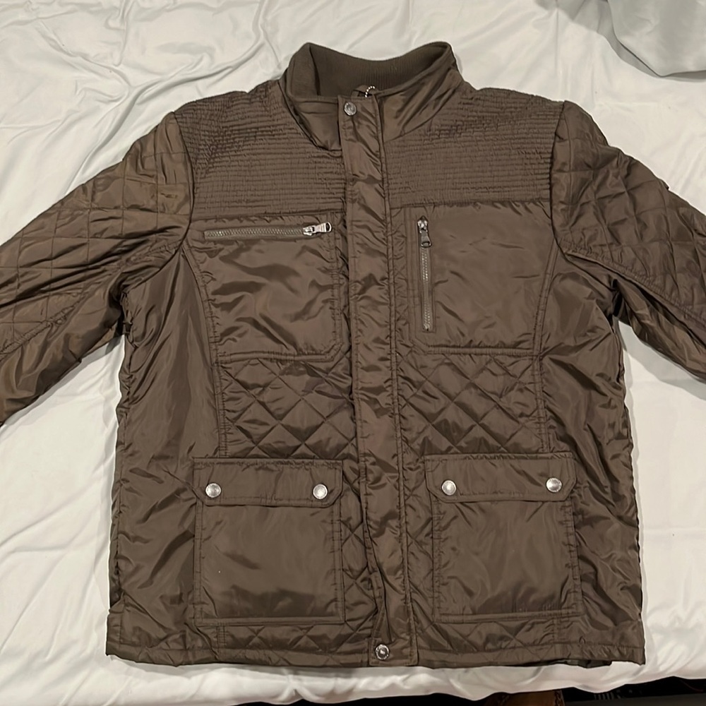 Never Worn With Tags, Olive Quilted Jacket w/ Knit Collar by Urban Republic